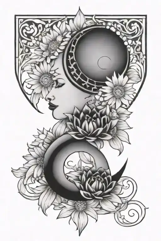 Crescent Moon Crown With Daisys