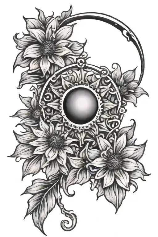 Crescent Moon Crown With Daisys