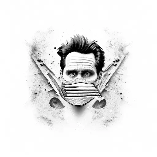 An Abstract Representation Of Jim Carrey's Face With A Hidden Mask