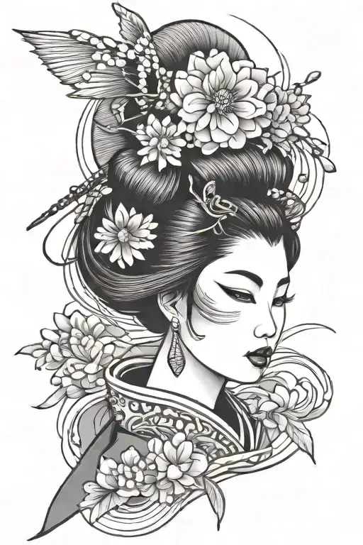 Beautiful Geisha Face