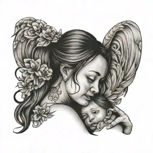 Mother And Daughter Hugging