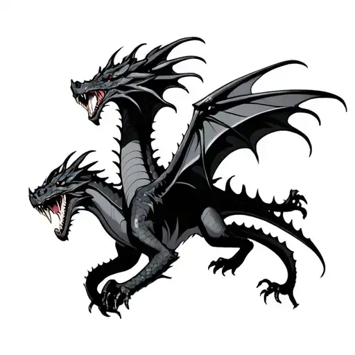 Terrible Horror Black Dragon Flying