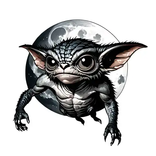 Gremlin And Moon Surrounded