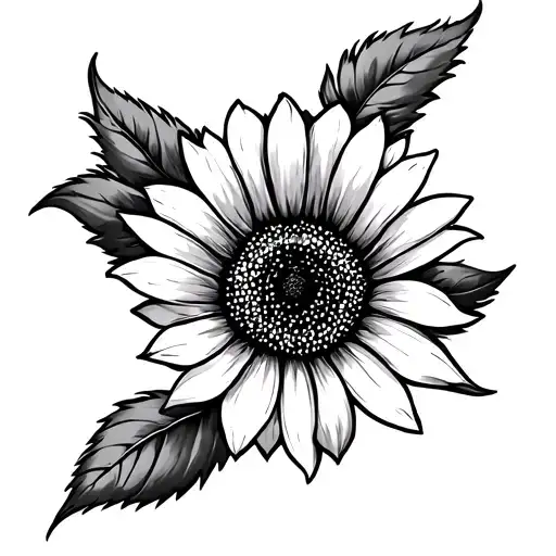 Sun Flower Line Art