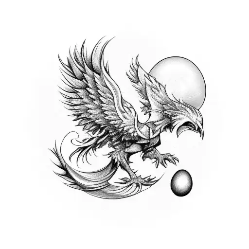 Fairytale Phoenix Which Protects An Egg