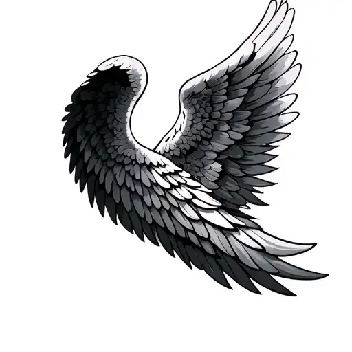 Fine Line Angel Wings