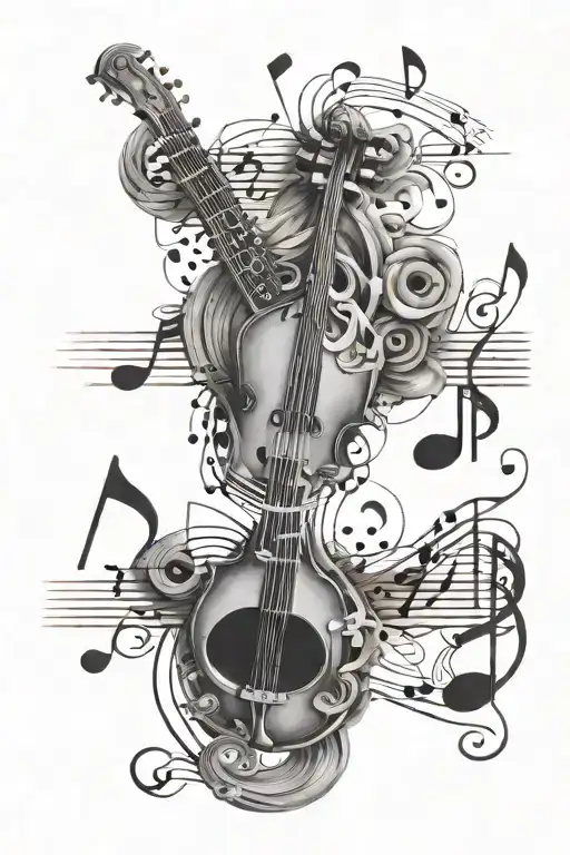 Music Notes And Instruments