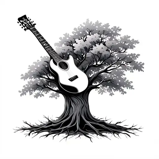 Family Love Gittar Music Tree