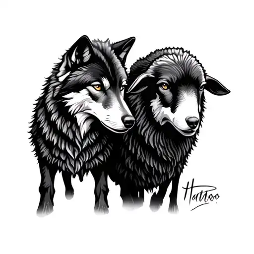 Wolf And Sheep Wearing
