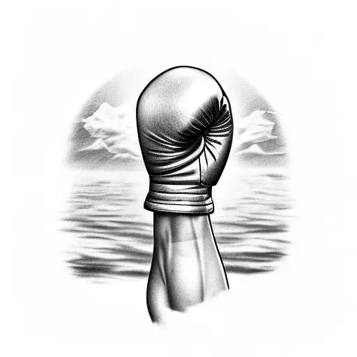 A Powerful Boxing Glove Held Up By A Tree Branch