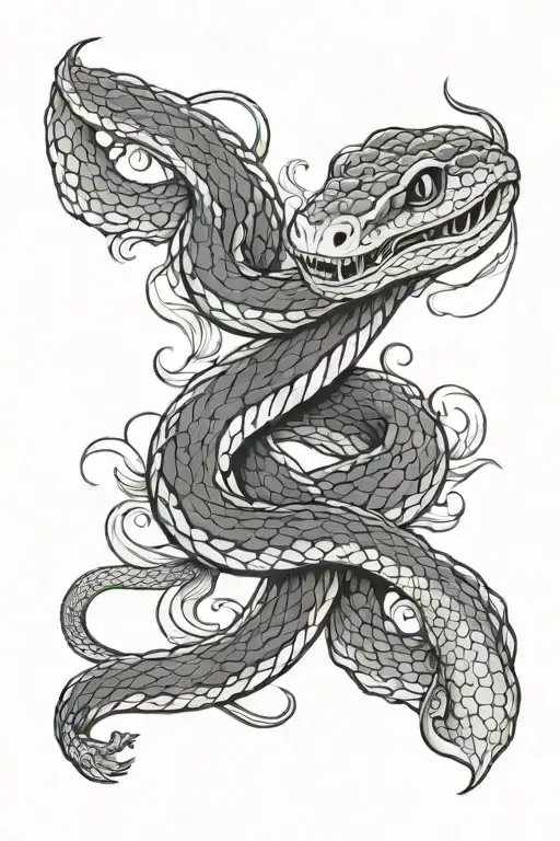 Snake With Tooled Leather Filler