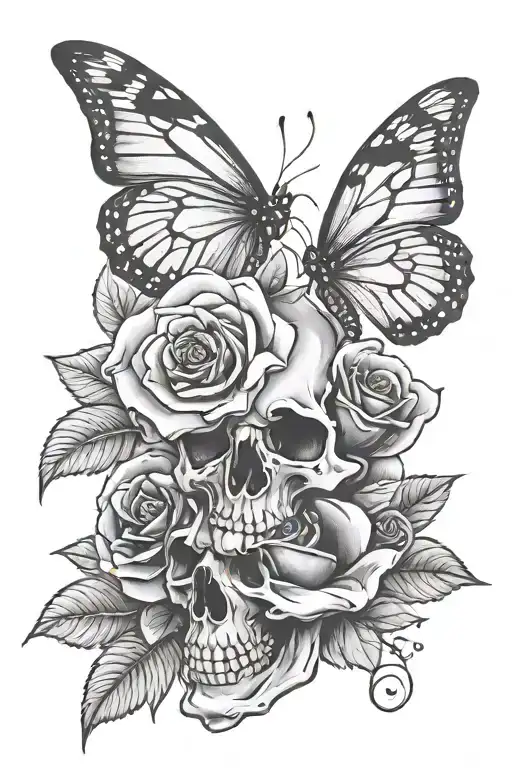 Skulls Rose Butterfly