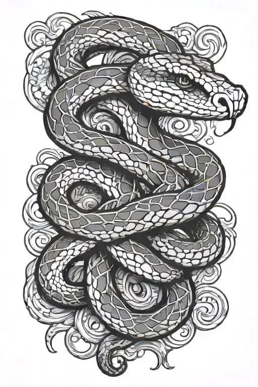 Snake With Western Designs Filling In Empty Space