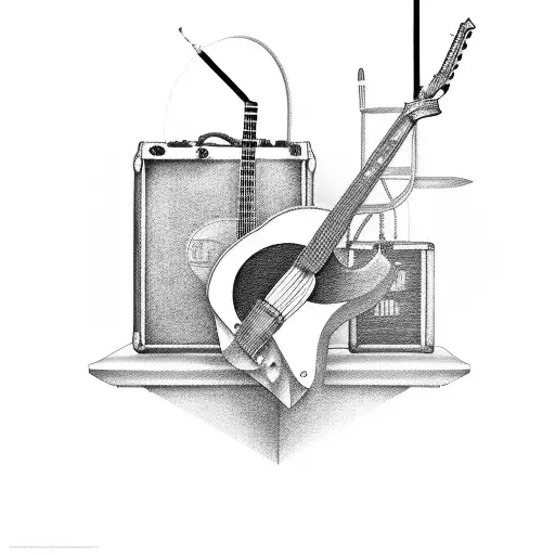 A Guitar Made Out Of Black And Grey Medical Instruments
