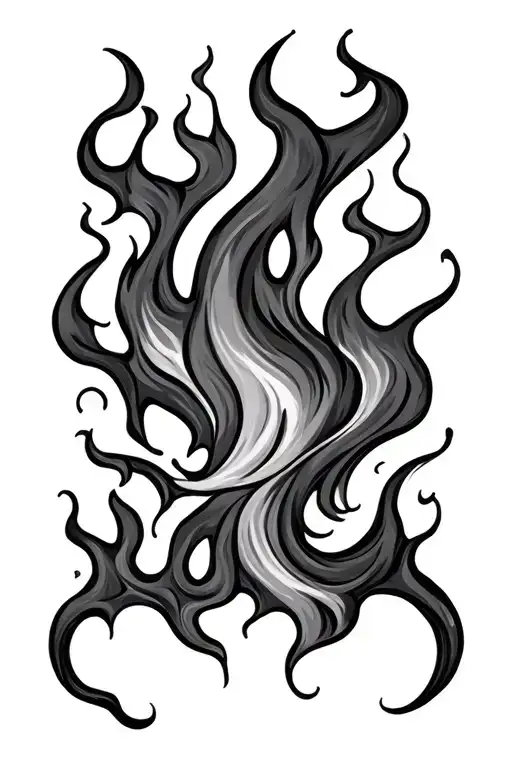 Flames Dark Background Looking Through Lens