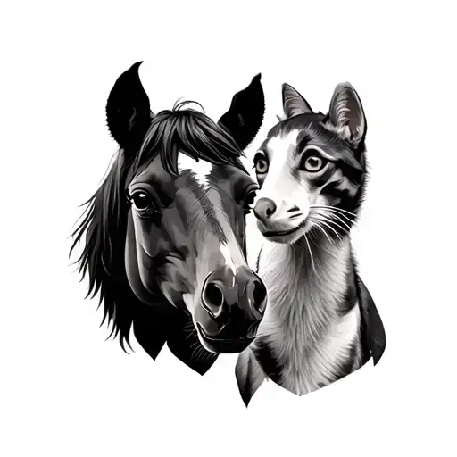 Camel And Horse And Dog And Cat