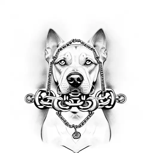 Dog With Chains