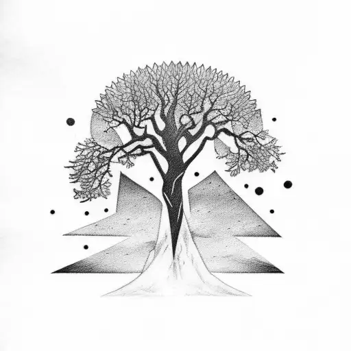 Treeline Sleeve With Nordic Runes And Ravens For Forearm