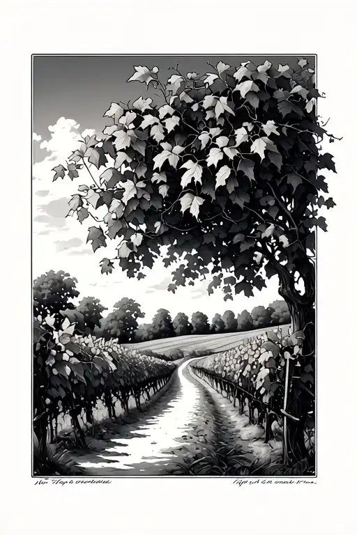 Hop Vine Vineyard Path