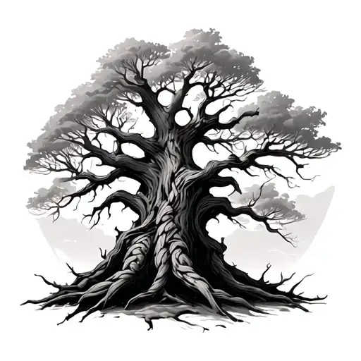 Dead Tree With Braided Trunk