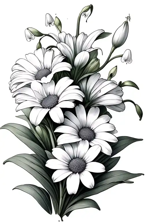 Lily Of The Valley And Daisy Flower