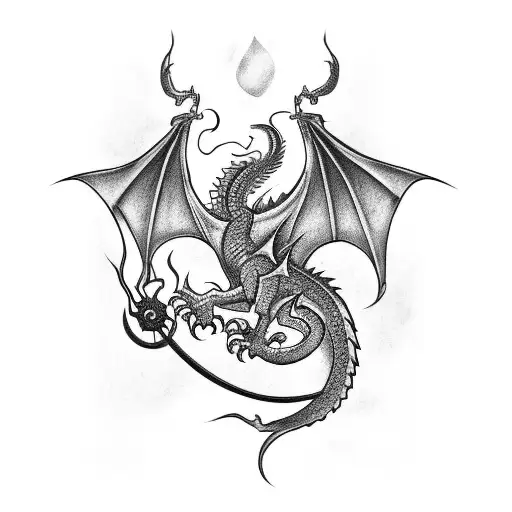 Bicep Half Sleeve With A Dragon An A Castle Wall On The Inside Of The Arm