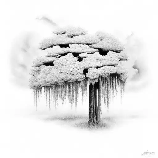 Dead Tree With Clouds