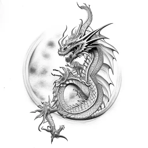 Dragon Half Sleeve Fully Filled In