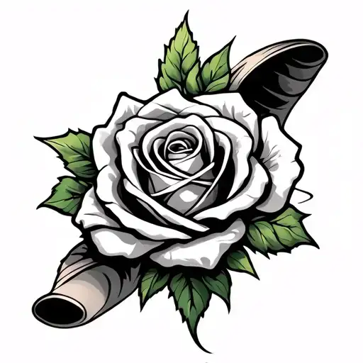 Graffiti Rose With Scroll