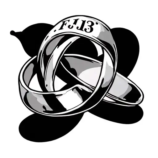 Friday The 13Th Wedding Ring Intertwined