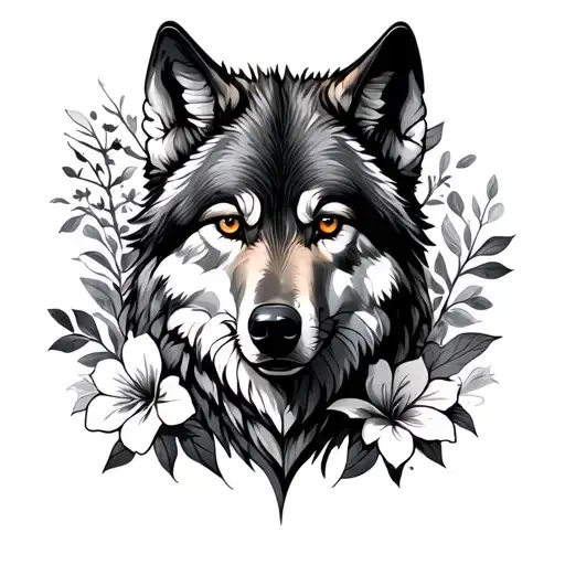 Wolf Fleur Graphic Face
