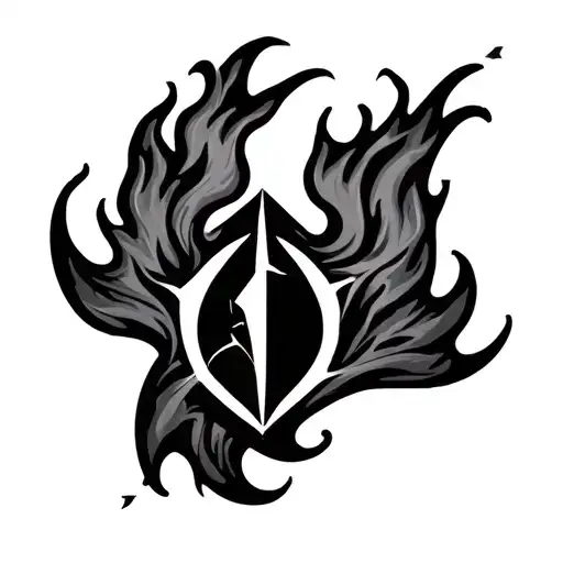 Destiny Symbol With Flames