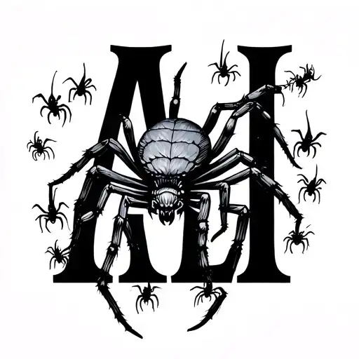 A Lot Of Spiders In The Form Of A Word Ali