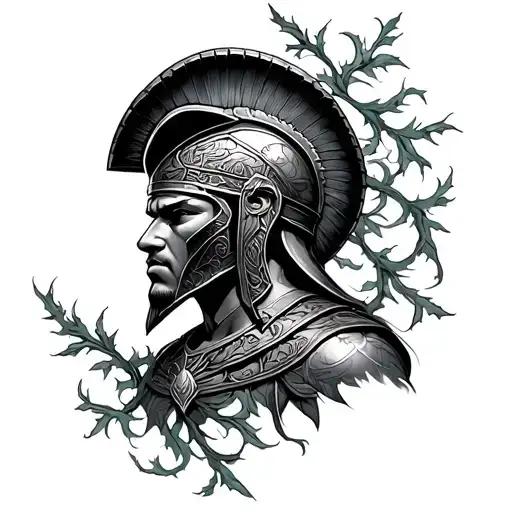 Sparta Warrior With Vines Wrapping