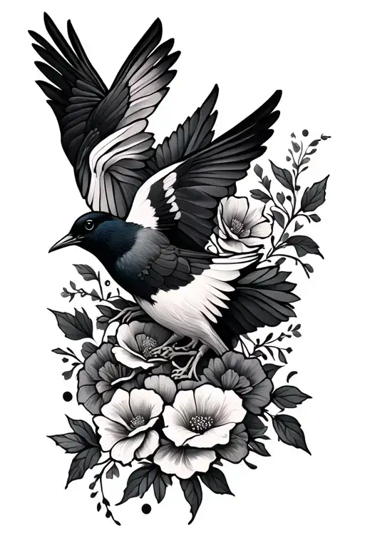 Outer Arm Wrap Around Tattoo That Subtly Showcases Irish Heritage With Floral And Birds