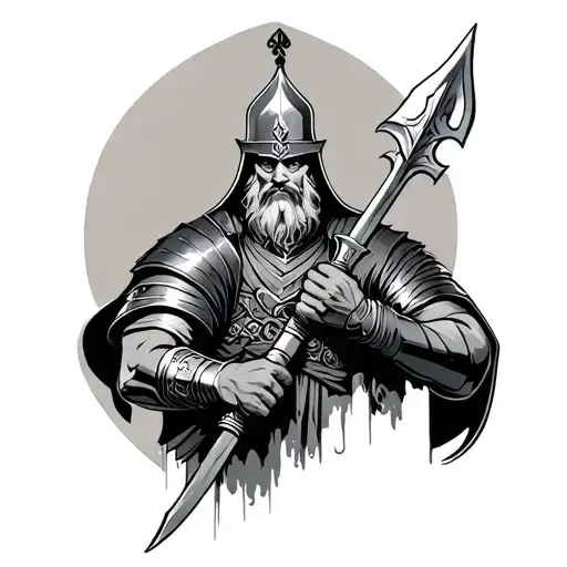 Chretian Warrior With The Letter