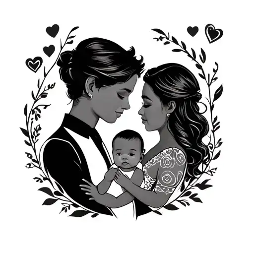 Tatoo For A Women To Show Love To Both Husband And Baby