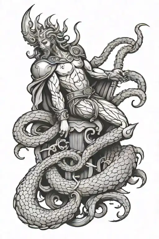 Invictus With Kraken On Leg