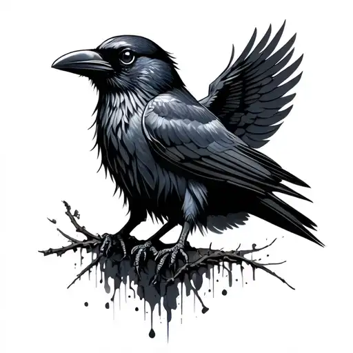 Small Feminecute Black Raven