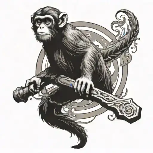 Monkeys In Nature Pick Up Hammer And Sickle