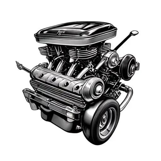 Vintage Muscle Car Engine