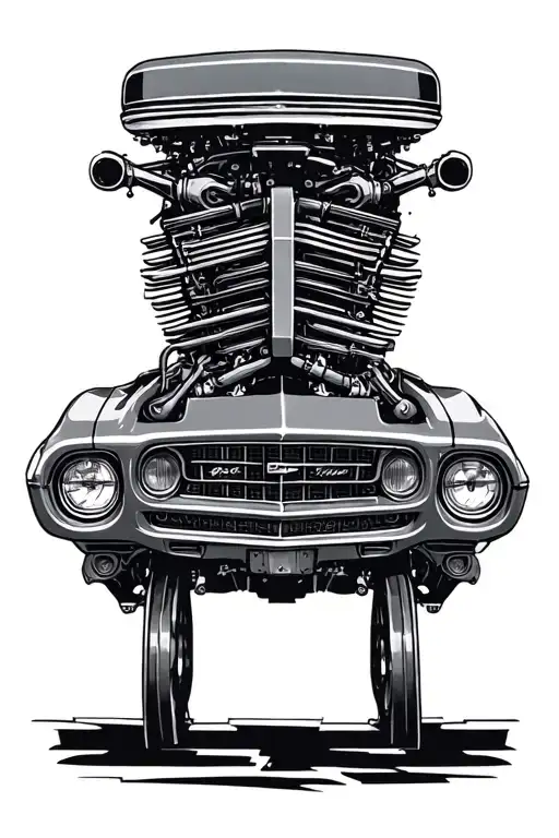 Vintage Muscle Car Engine