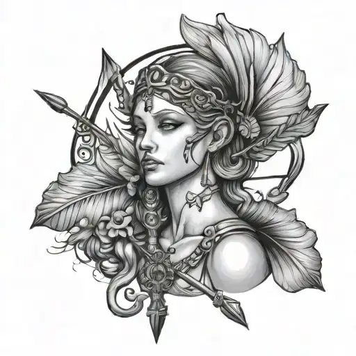 Goddes Arthemis With Arrow