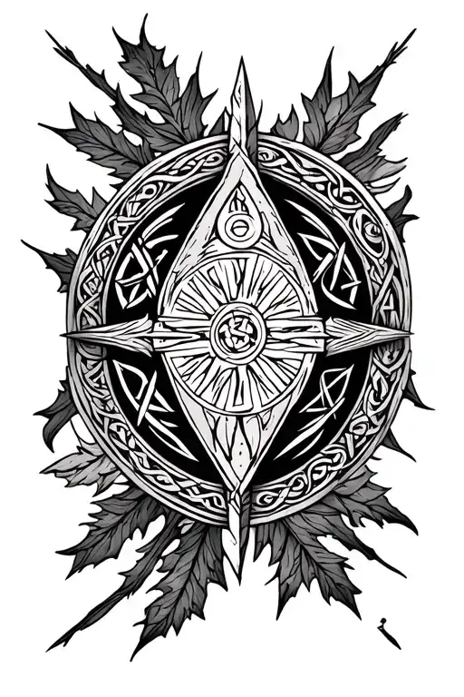 Half Sleeve Nordic Runes Viking Vegvisir Bands