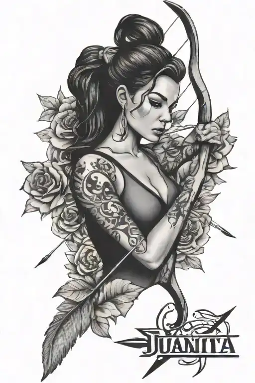 The Name Juanita With A Bow And Arrow