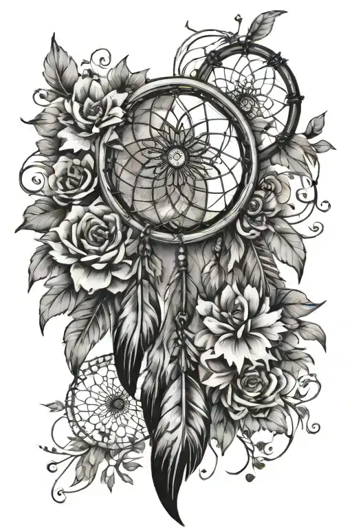 Dreamcatcher With Flowers Blooming