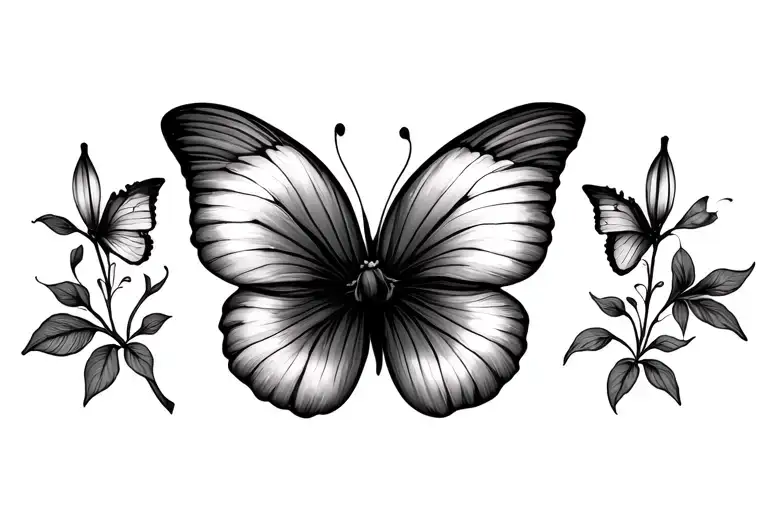 Rose Peony Lily Pansy Butterfly