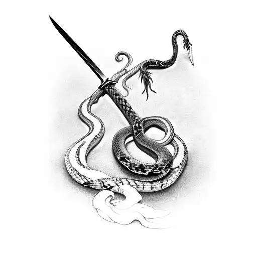 Sword With Snake Intertwined