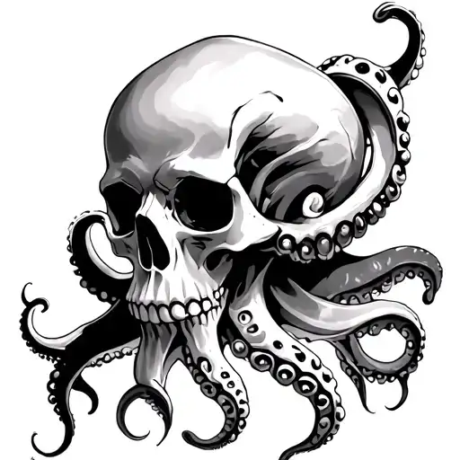 Skull And Octopus Tentacles
