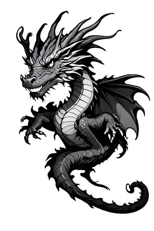 Dragon In Woodland Scene